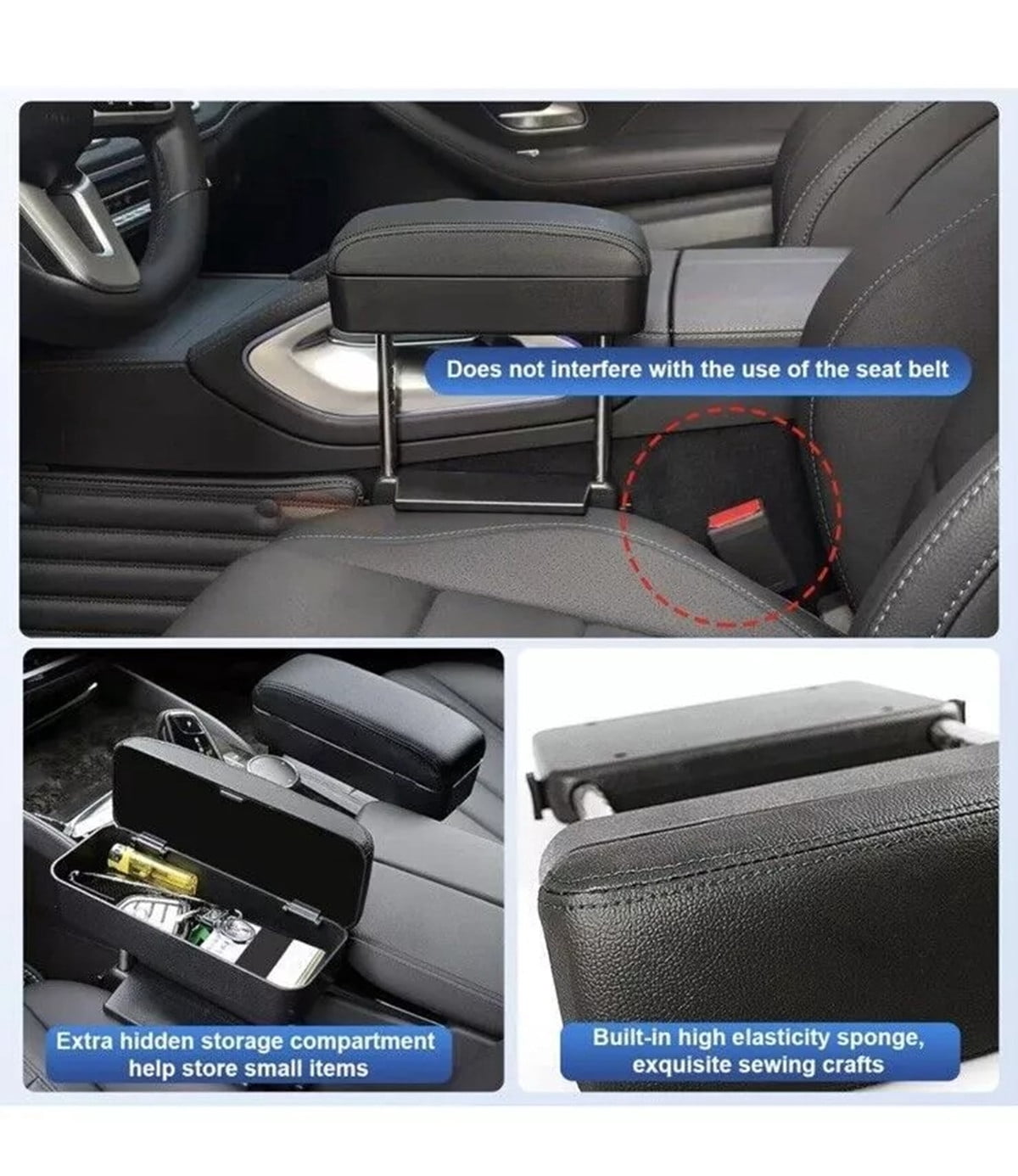 XZKING Car Armrest Support Elbow Rest Pad Armrest Extender Console Storage Organizer Universal Fit for Most Cars