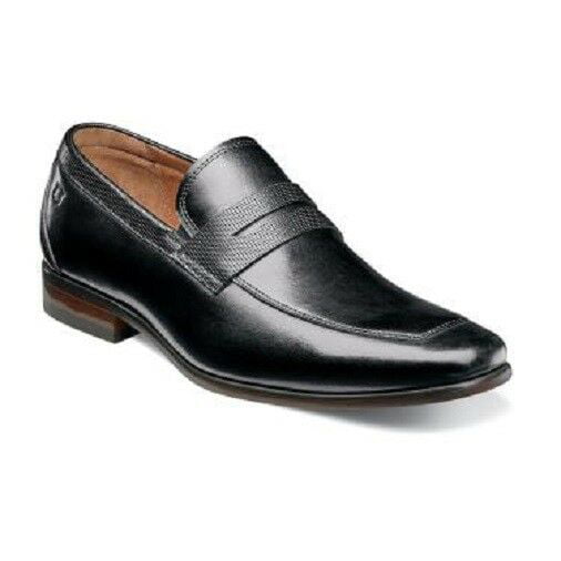 Florsheim Men's Postino Moc Toe Penny Loafer Black Leather Dress Shoe 15151-001 