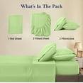 thumbnail image 4 of Split King 5 Piece Sheet Set - Breathable & Cooling, Luxury Sheets, 500 TC Egyptian Cotton Sheets, 100% Cotton Split King Sheet Set, 19-21" Inch Deep Pocket, Split King Size Sage Green Stripe, 4 of 5