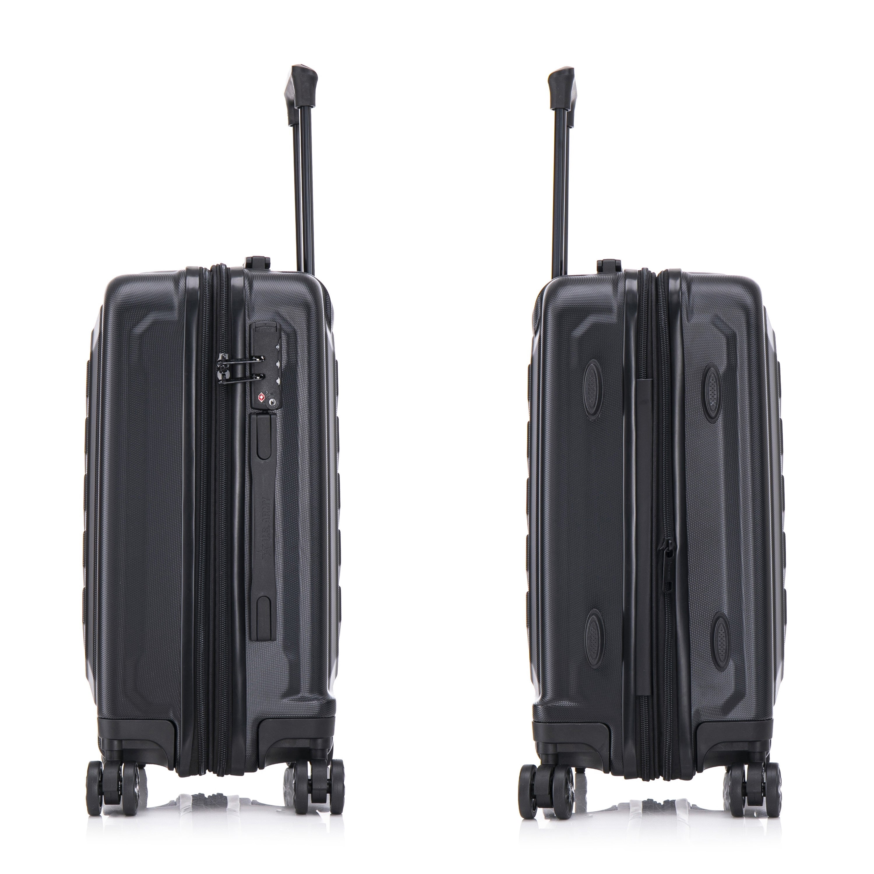 US ARMY FOX PRO 20" Expandable Carry-On Suitcase with TSA Lock Black