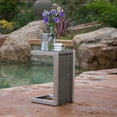 thumbnail image 3 of Noble House Cape Outdoor C-Shaped Modern Aluminum Side Table in Silver, 3 of 5