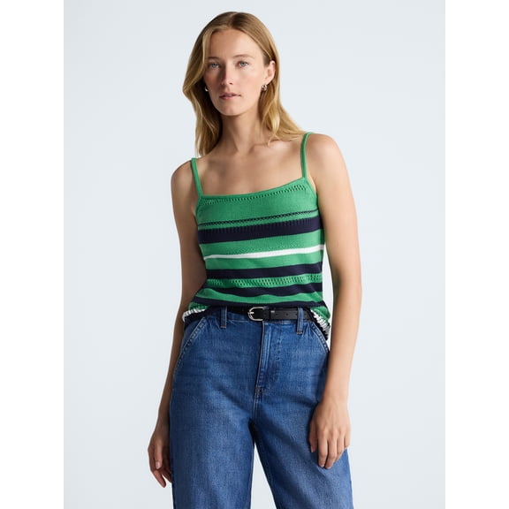 Free Assembly Women's Textured Stitch Stripe Tank Top, Sizes XS-XXL