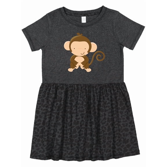 Inktastic Happy Monkey Girls Toddler Dress