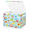thumbnail image 2 of Summer fun colorful pattern Storage Bins with lid, Decorative Boxes for Shelves, Closet Organizer Basket with Handles, Large,, 2 of 5