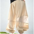 thumbnail image 5 of Unisex Kids Lightweight Airy Jogger Trousers, Side Mesh Spliced Elastic Ankle Pants for Shopping and Daily Indoor Activities Beige 100, 5 of 7