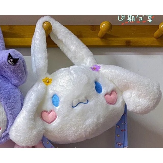 Sanrio-Mochila De felpa para niños y niñas, bolso Kawaii My Melody, Cinnamoroll, regalos de cumpleaños y Navidad