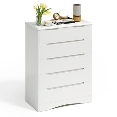 Asofer 6 Drawer Dresser, Chest of Drawers with Large Storage, White Dresser for Bedroom, Hallway