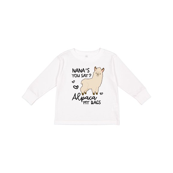 Inktastic Nana's You Say Alpaca My Bags Boys or Girls Long Sleeve Toddler T-Shirt