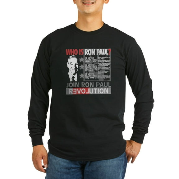 CafePress - Who Is Ron Paul? 'Vintage' Long Sleeve Dark T Shir - Long Sleeve Dark T-Shirt