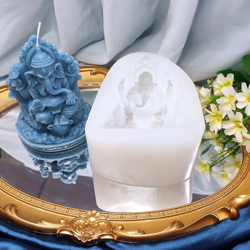 Zecic Elephant Statue Scented Candle Mold Silicone Mold for Candle Making DIY Resin Casting Gypsum Epoxy Mould Decoration