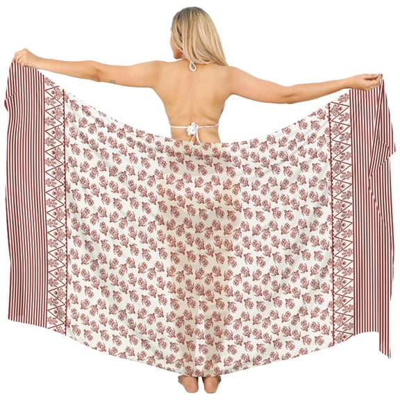 HAPPY BAY Women's Summer Beach Wrap Bikini Wraps Swimwear Swim Cover Up Skirt Bathing suit Swimsuit Sarong Coverups for Women One Size Allover Turtles, Red