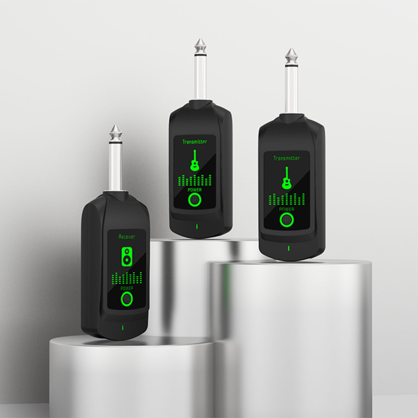 HUISZJ Mini Wireless Guitar System, 50M Range Rechargeable Audio Transmitter & Receiver, Electric Guitar & Bass Accessory
