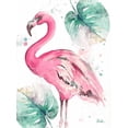 thumbnail image 2 of Pinto, Patricia 15x18 Gold Ornate Wood Framed with Double Matting Museum Art Print Titled - Watercolor Leaf Flamingo I, 2 of 4