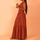thumbnail image 4 of Sexy Vestido para las Mujeres, Color Sólido sin Mangas Cuello Redondo Plegado Cintura Retracta Tobillo Longitud Maxi Vestido, 4 of 9