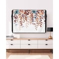 thumbnail image 3 of Outdoor TV Cover 40 to 43 Inch Weatherproof, Brown Fall Eucalyptus Leaf Waterproof TV Screen Protector for Outside Decor with Zipper and Pocket 40"L x 25"H , Teal Botanical Floral White, 3 of 7