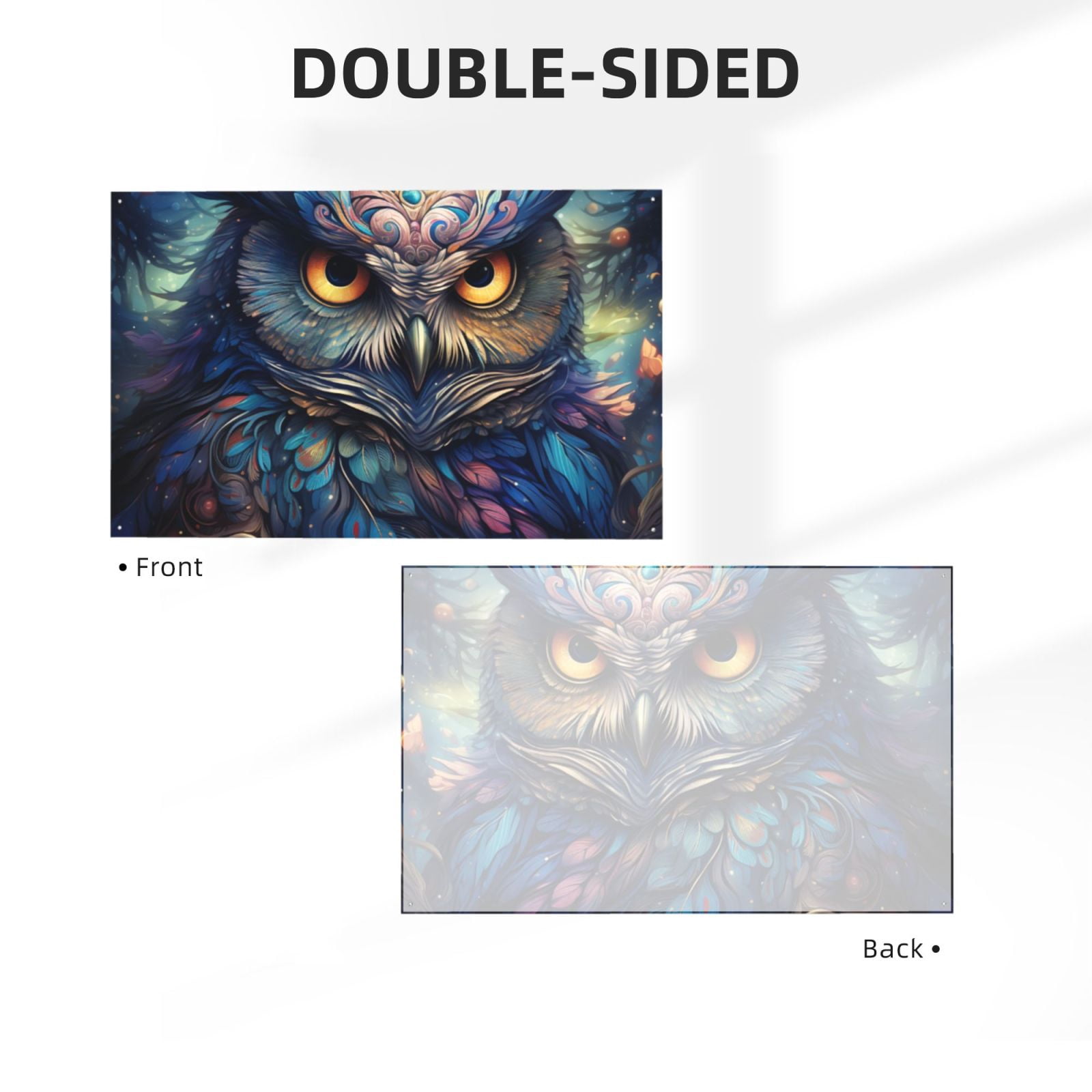 Galaxy Owl Starry Art Four Hole Decorated Banner Flag for Garden Yard Home Decoration Indoor Outdoor 4x6 Ft