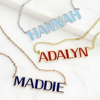 Personalized Planet Women's Enamel Uppercase Name Necklace