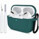 thumbnail image 1 of wonima44 for AirPods Pro 1st/2nd Generation Case Cover, Protective Silicone Skin Accessories with Keychain for Women Men for Apple AirPods Pro 2019/2022 Charging Case,Front LED Visible-Midnight Green, 1 of 1