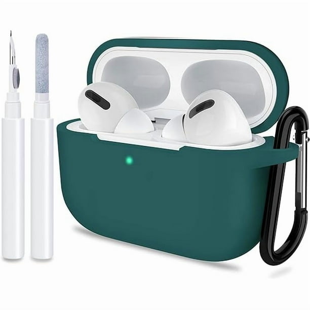 wonima44 for AirPods Pro 1st/2nd Generation Case Cover, Protective Silicone Skin Accessories with Keychain for Women Men for Apple AirPods Pro 2019/2022 Charging Case,Front LED Visible-Midnight Green