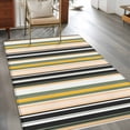 thumbnail image 3 of 3'x5' Area Rugs, Green Yellow Black Striped Indoor Outdoor Area Rug for Living Room Bedroom, Modern Stripes Art Farmhouse Washable Bathroom Rugs Kitchen Floor Carpet Mats Home Decor Aesthetic, 3 of 8