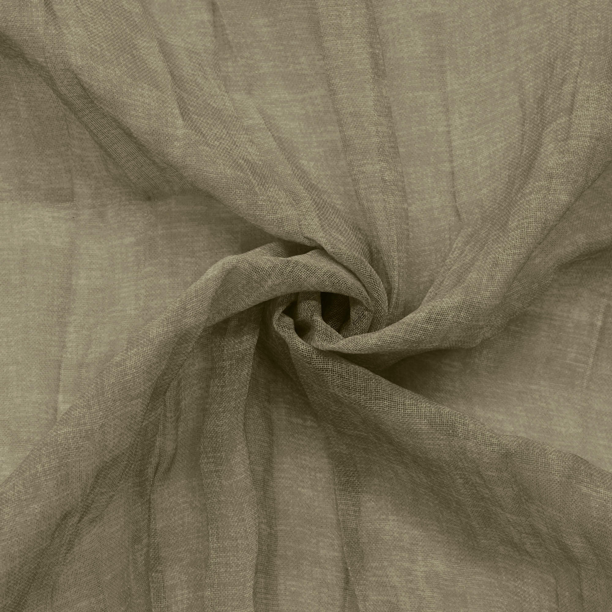 Loft Living Peoria Sheer Dual Header Indoor Curtain 52 x 108 in Khaki