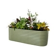 thumbnail image 1 of 2 Pcs 4.5x2x1ft Galvanized Raised Garden Bed Outdoor,Planters for Outdoor Plants,Open-Ended Base Planter Raised Boxes,Oval Metal Planter Box for Vegetables, Flowers, Fruits,Rubber Edge, White, 1 of 9