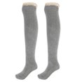 thumbnail image 1 of Stylish Women Warm Leg Warmer Lace Trim Button Knit Knee High Crochet Boot Socks, 1 of 12
