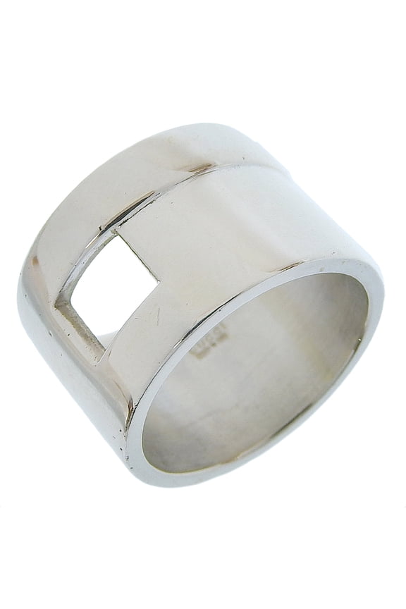 Pre-Owned Gucci ring, size 11, made of sterling silver (925), approximately 9.8g, unisex.
