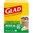 thumbnail image 2 of Glad Certified Compostable Bags - Small 10 Litres - Lemon scent, 20 Compost Bags, 2 of 8