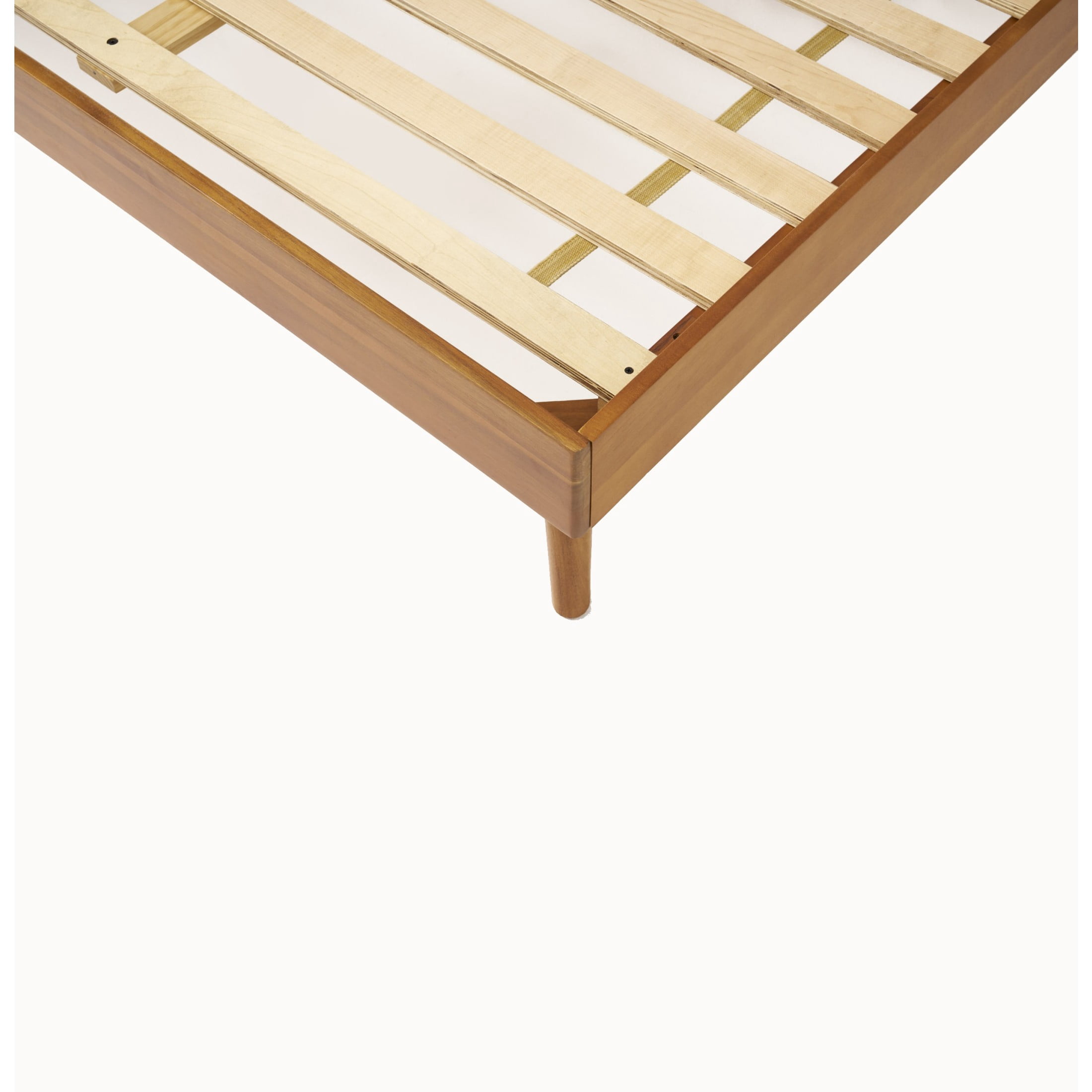 Christopher Knight Home Mid-Century Full Bedroom Furniture Set, Solid Wood Bed with 2 Nightstands, Natural+Walnut