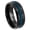 Black/Blue, variant on 8mm Mens Black Tungsten Wedding Band Rose Gold Rope Inlay Beveled Engagement Ring size 11