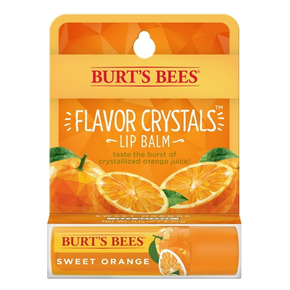 Burt's Bees Flavor Crystal 100% Natural Lip Balm, Sweet Orange, 1 Count