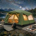 thumbnail image 5 of HOTEEL 10 Person Camping Tent, Easy Setup Waterproof Windproof Backpacking Tent with Removable Rainfly, Lightweight Portable Outdoor Family Tents for Camping, Travel, Fishing, Hiking, Green, 5 of 11