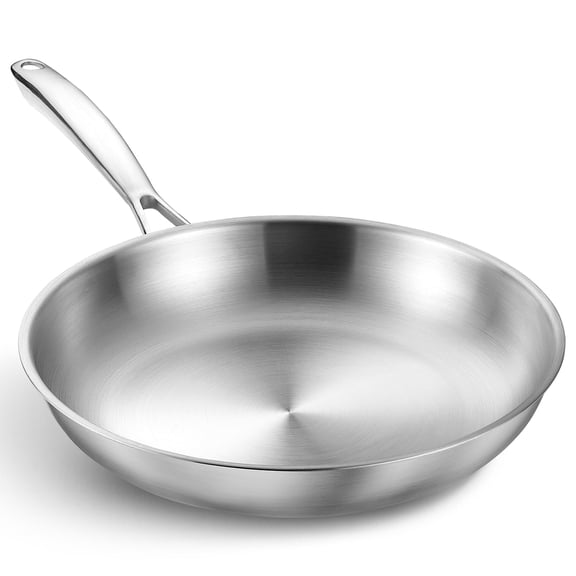 Koch Systeme CS 10 inch Tri-Ply Stainless Steel Frying Pan, Chef's Pan Dishwasher and Oven Safe