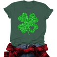 thumbnail image 3 of Womens St Patrick's Day T-Shirt Short Sleeve Crew Neck Cotton Shirt Irish Clover Shamrock Holiday Graphic Tee Tops, 3 of 6