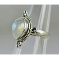 thumbnail image 4 of Navya Craft Rainbow Moonstone Oval 925 Sterling Silver Handmade Women Statement Ring Size 4.5, 4 of 4