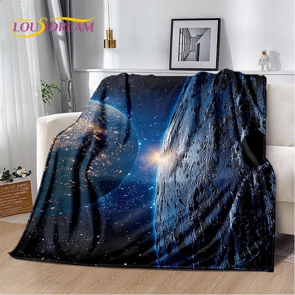 [60x50inch] Tranquil Guild Universe Space Stars Black Hole Galaxy Earth Milky Way Soft Blanket,Soft Throw Blanket for Home Bedroom Bed Sofa Cover Kid Gift