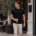 thumbnail image 3 of AZoiNM Men's Short Sleeve Henley Shirt, Slim Fit Casual Cotton T-Shirt with Button Placket, 3 of 12