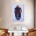 thumbnail image 3 of Elephant Stock Bison In Snow Wall Art - Vertical Canvas Wall Art - Living Room Wall Decor - Animal Canvas - Brown And Blue Decor By Olena - 30" x 45", 3 of 8