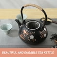 thumbnail image 4 of SECHUDO 40.6oz Cast Iron Teapot For Stovetop Safe, Japanese Style Tea Pot With Infuser For Loose Tea, Beautiful Tea Kettle With Flower And Bird Pattern, Enameled Interior, 4 of 7