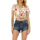thumbnail image 1 of CAMISAS DE MUJER INSPIRADAS CHIC Hawaianas de Manga Corta Tropical Floral con Botones S Blanca Rosa, 1 of 7