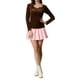 thumbnail image 2 of INSPIRAR CHIC Tops de terciopelo para mujer con escote corazón, elegante camiseta de manga larga S marrón, 2 of 6