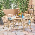 thumbnail image 2 of Brody Traditional Outdoor 4 Seater Round Cast Aluminum Dining Set, Sand, 2 of 12