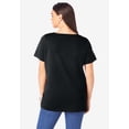 thumbnail image 3 of Roaman's Women's Plus Size Cotton Ultimate V-Neck Tee, 3 of 6