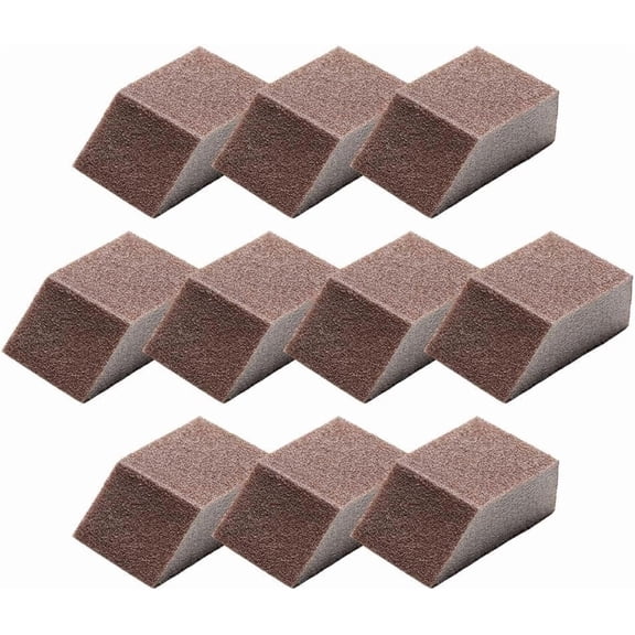 10Pcs Cleaning Magic Erasers, Emery Cleaning Sponge for Stubborn Stains, Shower & Tub Scrubber Sponge for Kitchen, Bathroom, Sink, Floor & Home Cleaning (Brown, 10 PCS)