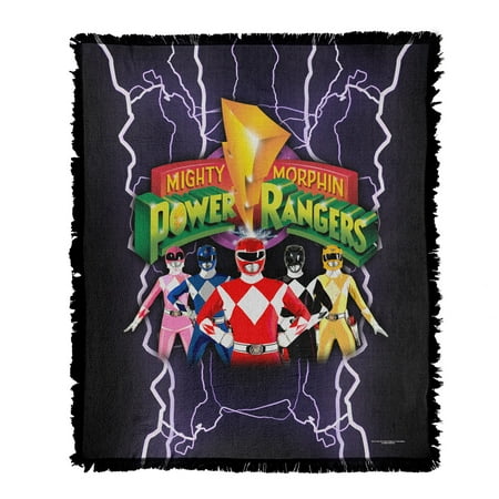 Power Rangers Blanket, 50'x60' Lighting Rangers Woven Tapestry Cotton Blend Fringed Throw