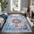 thumbnail image 3 of GLN Rugs Narli - Indoor, Machine Washable Area Rug 3'x5' Turkish Blue Home Carpet, 3 of 10