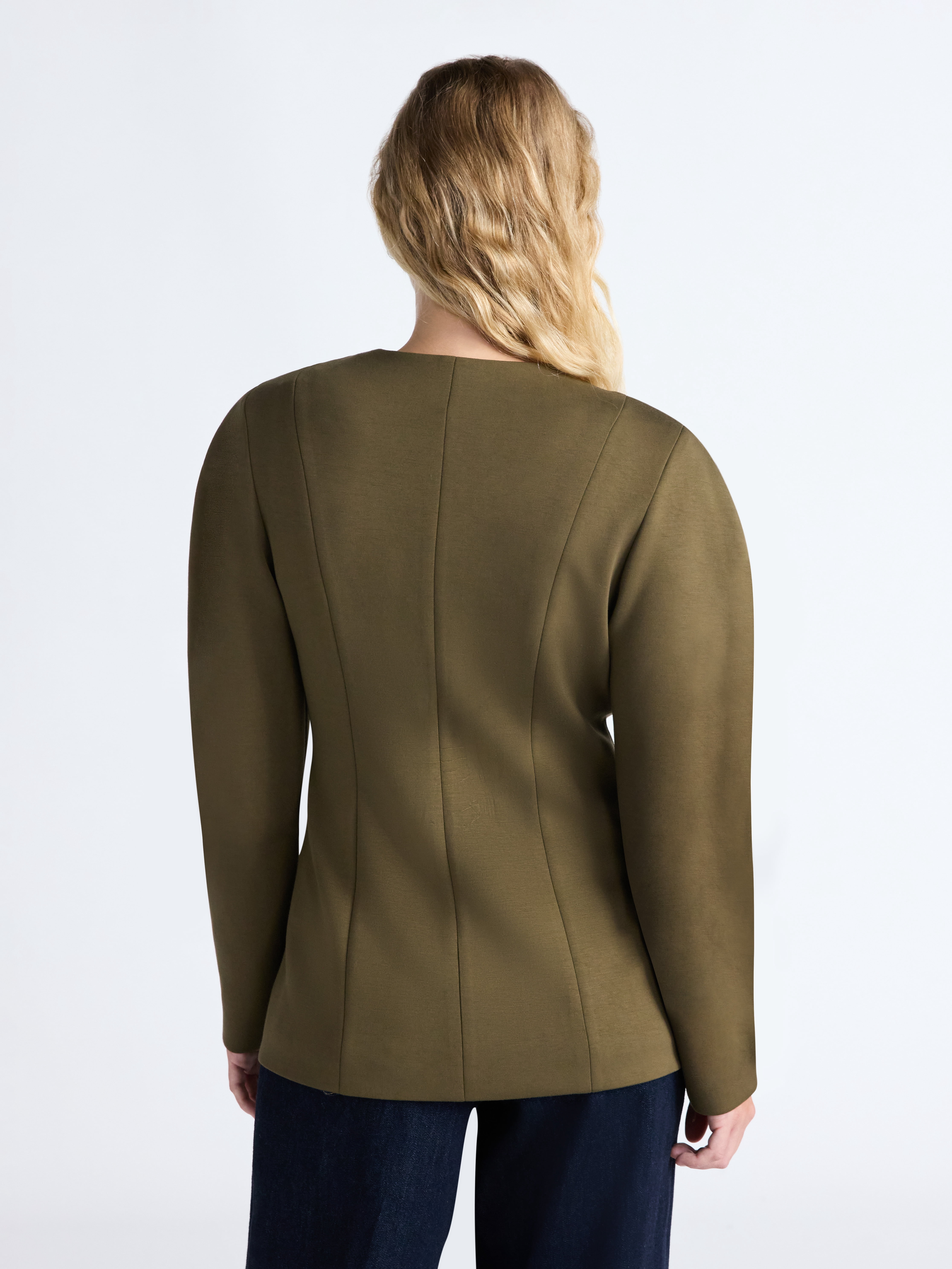 Scoop Women’s New Scubaknit Barrel Sleeve Blazer, Midweight, Sizes XS-XXL