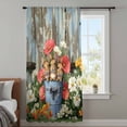 thumbnail image 3 of Easter Sheer Curtains 63 Inches Long, Retro Spring Rabbit Flowers Plants Wooden Plank Light Filering Curtains, Breathable Simi Curtain Privacy Drapes for Living Room Bedroom Window Treatment, 3 of 9