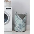 thumbnail image 3 of Floral Laundry Bag, Grunge Look Sketch Art Flowers Roses Leaves Print, Hamper Basket with Handles Drawstring Closure for Laundromats, 13" x 19", Blue Grey Multicolor, by Ambesonne, 3 of 4